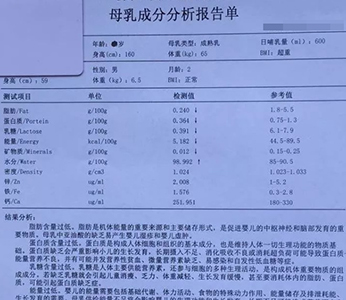 母乳成分分析仪检测报告单这样看